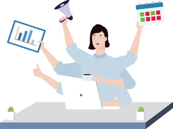 Multitasking-Projektmanager  Illustration