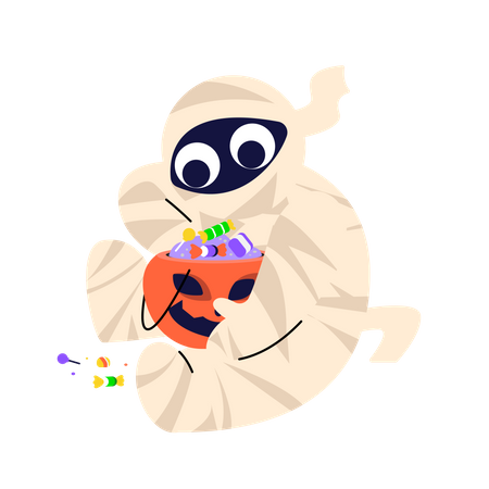 Mummy With Candies  Illustration