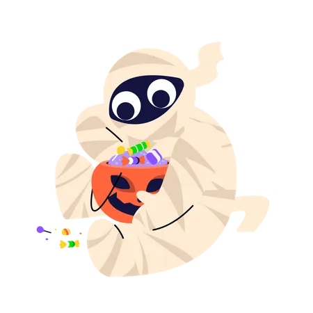 Mummy With Candies  Illustration