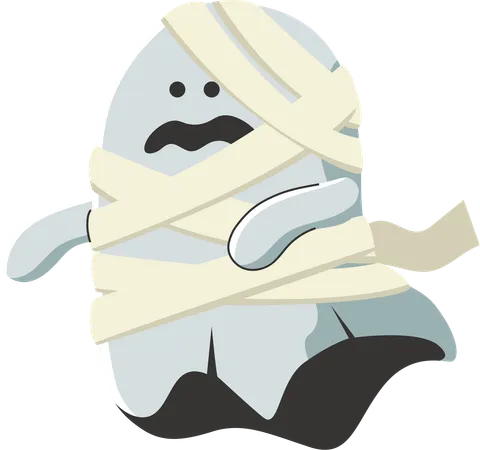 Mummy Wrapped Ghost  イラスト