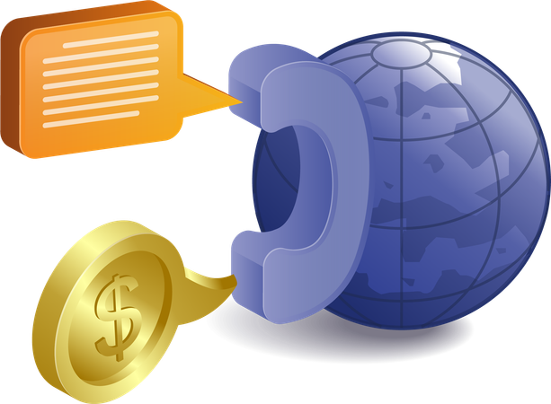 Comunicación telefónica en el mundo empresarial  Ilustración