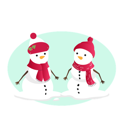 Muñeco de nieve de navidad  Ilustración