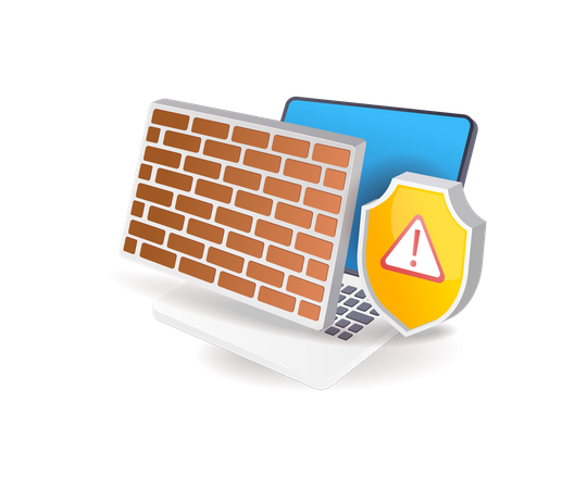 Parede de segurança para malware de vírus  Ilustração