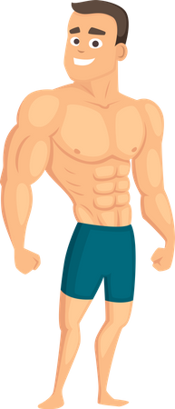 Muscular bodybuilder  Illustration