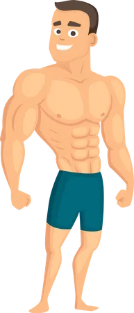 Muscular bodybuilder Illustration