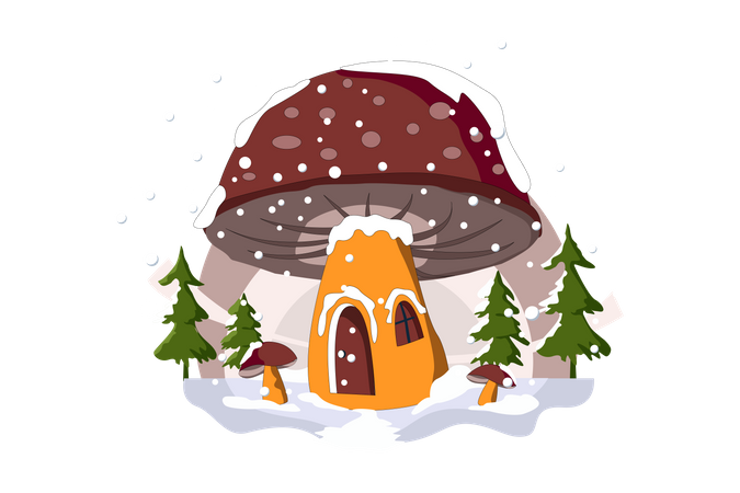 Mushroom House  Illustration