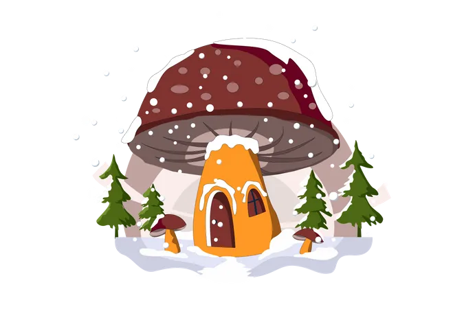 Mushroom House  Illustration