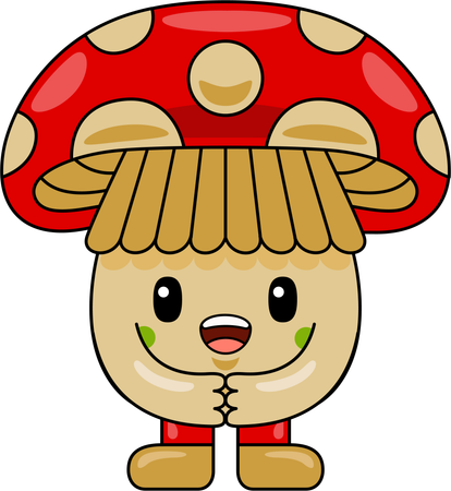 Mushroom Mascot Character standing  Illustration