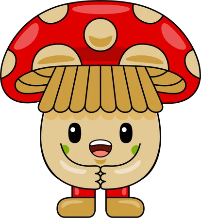 Mushroom Mascot Character standing  Illustration