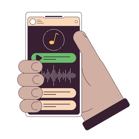 Music app on smartphone  일러스트레이션