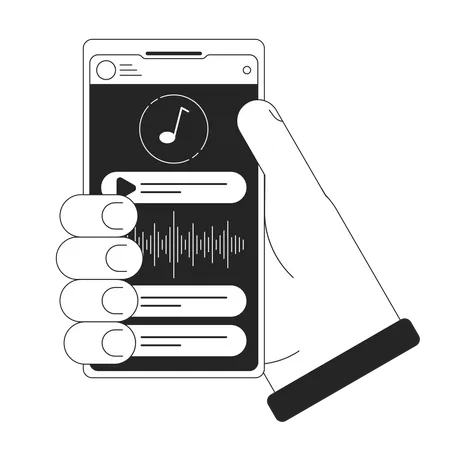 Music app on smartphone  Illustration