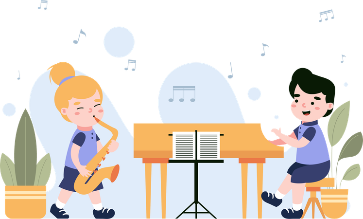 Music Club Kids  Illustration