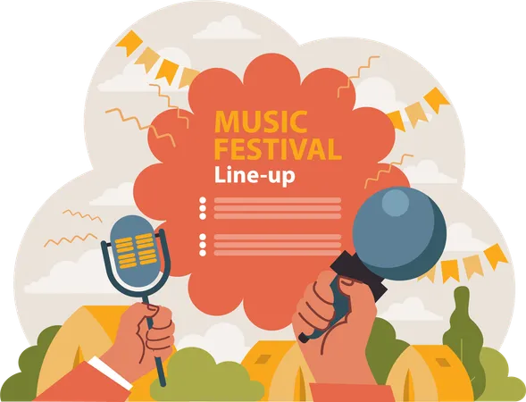 Music festival line up  イラスト