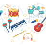 music instruments illustration svg