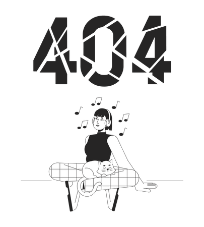 Music listening 404 flash message  イラスト