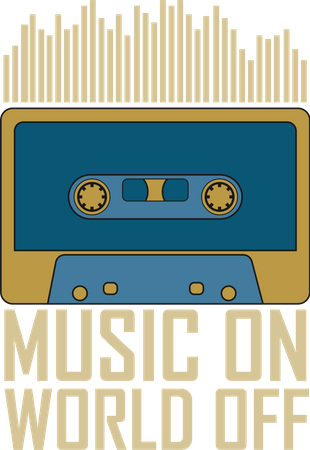 Music On World Off Old Music  Illustration