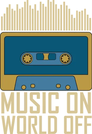 Music On World Off Old Music  Illustration