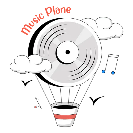 Music Plane Illustration