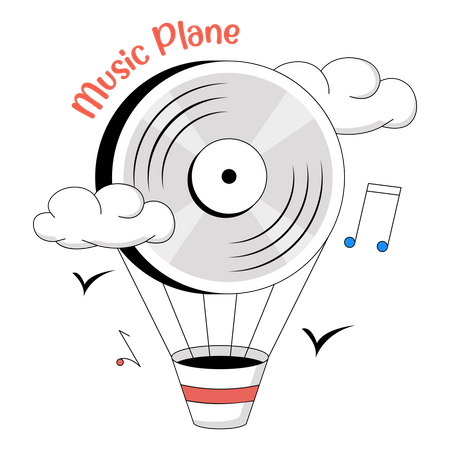 Music Plane  Illustration