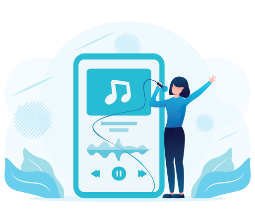 Music Player Application Illustration