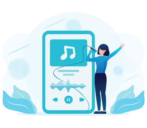 Music Player Application Illustration