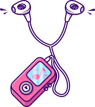 Music Player With Earphone  Illustration