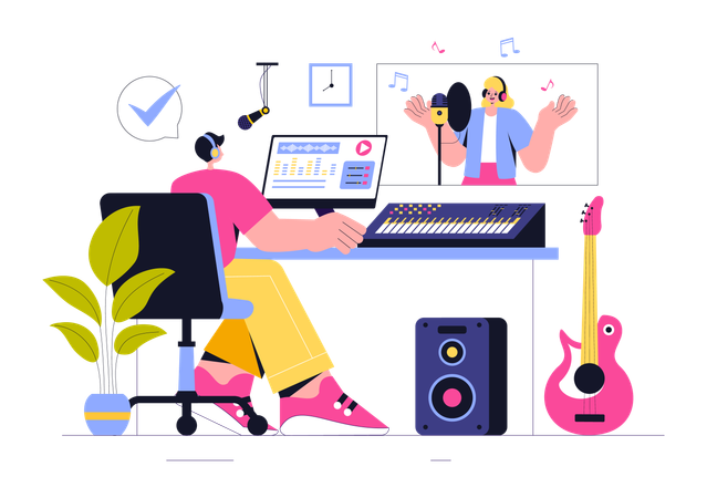 Music Production studio  Illustration