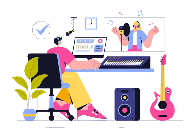 Music Production studio  Illustration