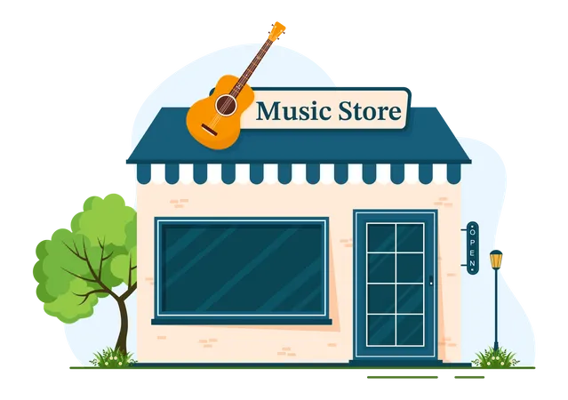 Music Store Illustration