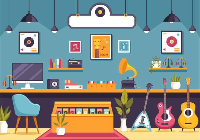 Music Store  Illustration