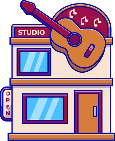 Music Studio Building  Illustration