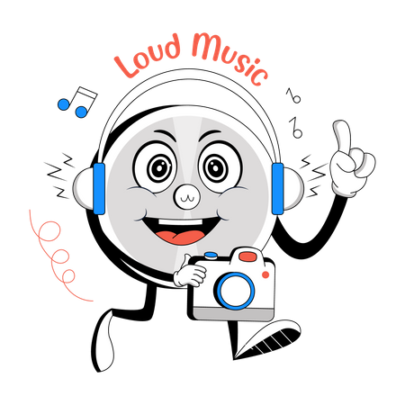 Música a todo volumen  Ilustración