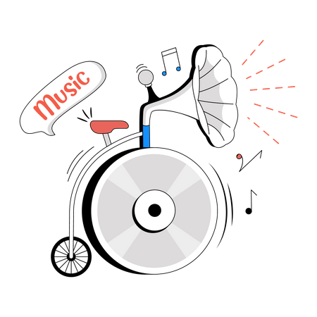 Música de gramófono  Ilustración