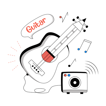 Musica de guitarra  Ilustración