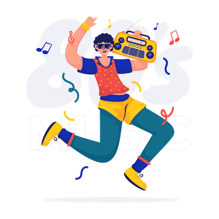 Música retrô dança  Ilustração