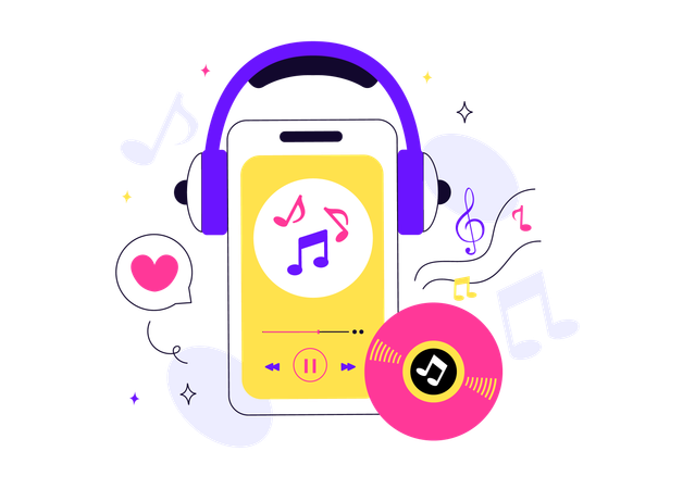 Música viral en el móvil  Ilustración