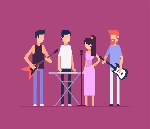 Musical Band  Illustration