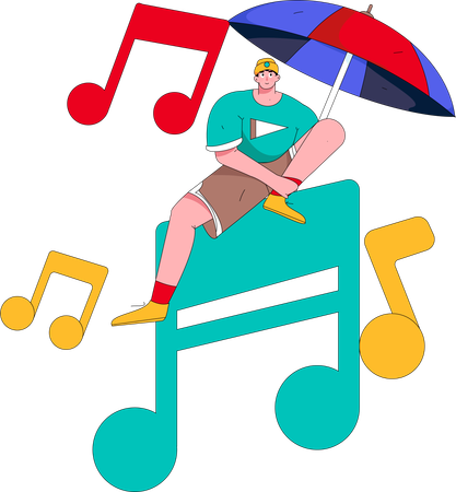 Musical Boy  Illustration