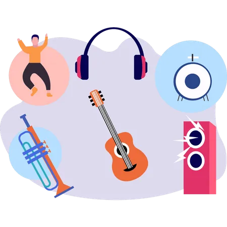 These Are Musical Instruments Illustration