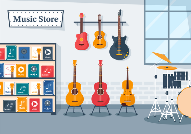 Musical Instruments Shop Illustration