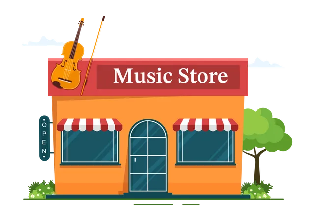 Musical Instruments Shop Illustration
