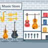 free musical instruments store illustrations