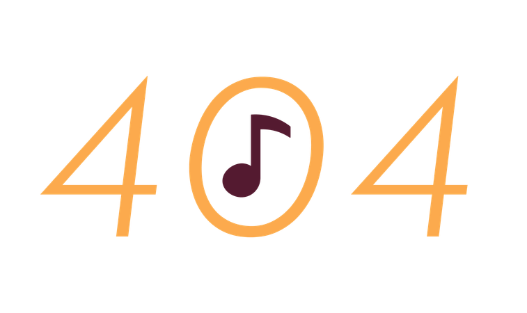 Musical note with error 404 flash message  Illustration