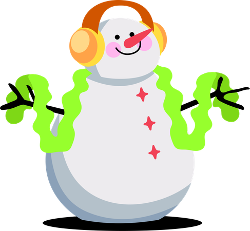 Musical Winter Snowman  Illustration