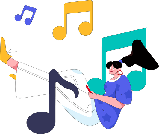 Fille musicale  Illustration