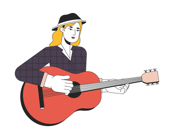 Musician Acoustic Guitar  Illustration