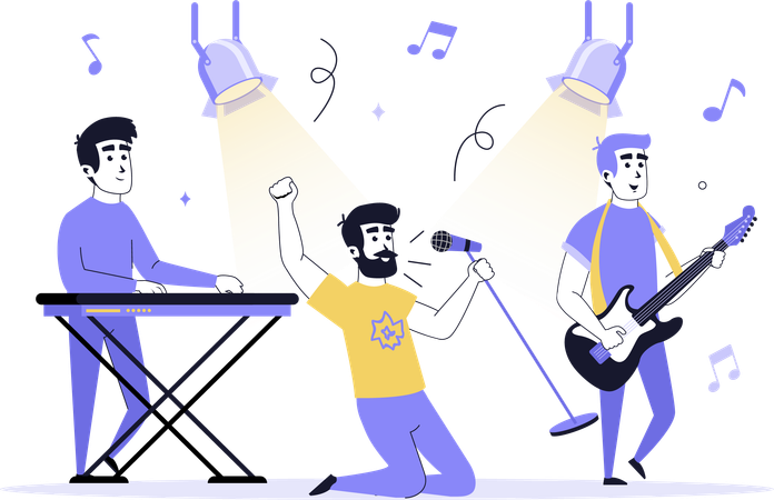 Musician band playing music  Illustration
