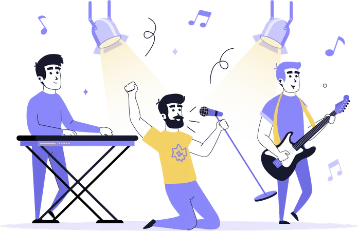 Musician band playing music  Illustration
