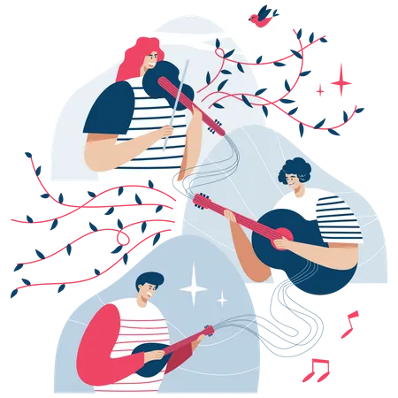 Musician doing concert Illustration