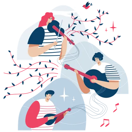 Musician doing concert  Illustration